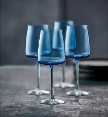 Zero hvidvinsglas 43 cl 4-pak - Blue - Lyngby Glas