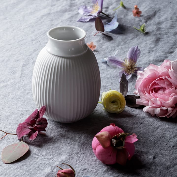 Lyngby Curve vase 12 cm, Hvid Lyngby Porcelæn