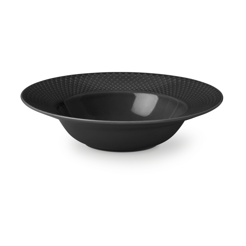 Lyngby Porcelæn Rhombe Earth dyb tallerken Ø24,5 cm Slate