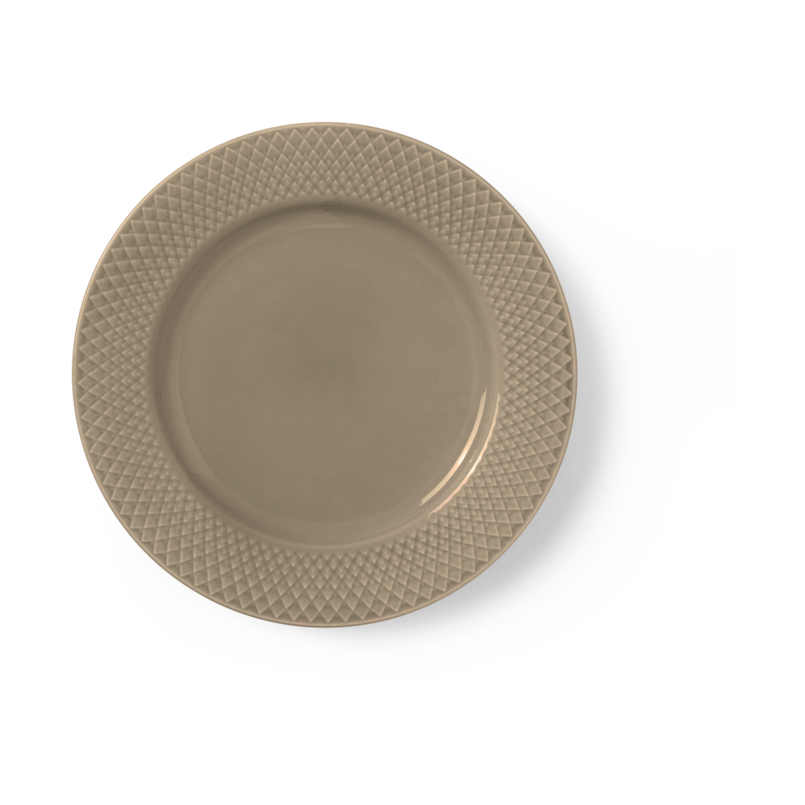 Lyngby Porcelæn Rhombe Earth frokosttallerken Ø23 cm Clay