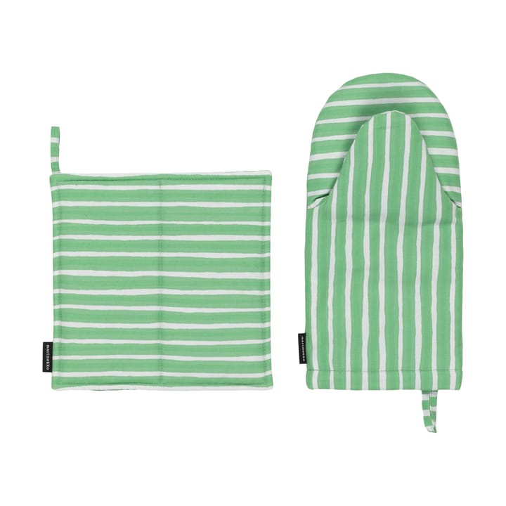 Piccolo grydelap + grydehandske 2 dele, Light grey-spring green Marimekko