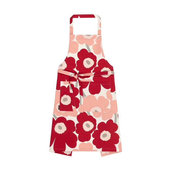 Pieni Unikko forklæde, Cotton-dark cherry-rosa Marimekko