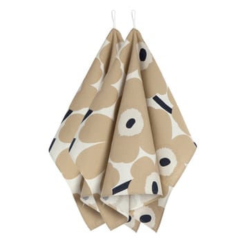 Pieni Unikko viskestykke 2-pak - Offwhite/Beige/Blå - Marimekko