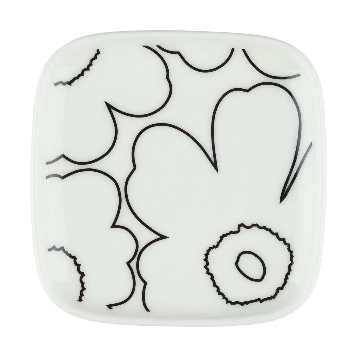 Marimekko Piirto Unikko asiet 10×10 cm White-black