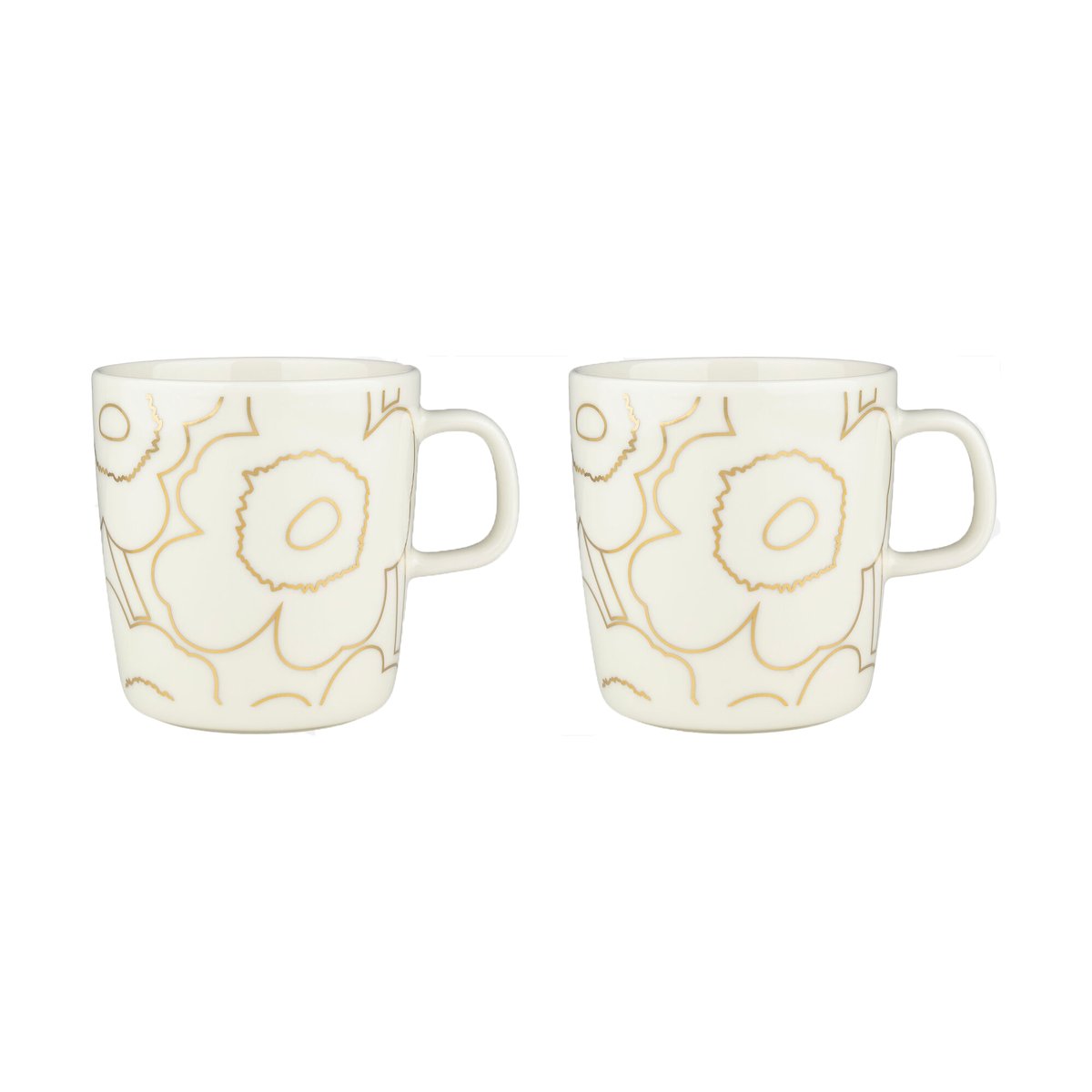 Marimekko Piirto Unikko kop 4 dl 2-pak White-gold