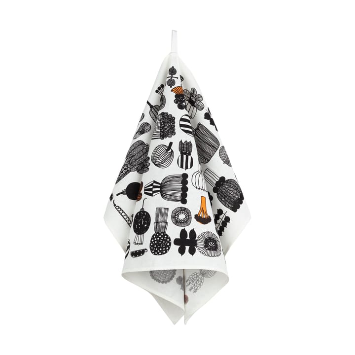 Puutarhurin parhaat viskestykke 47x70 cm - White-black-orange - Marimekko