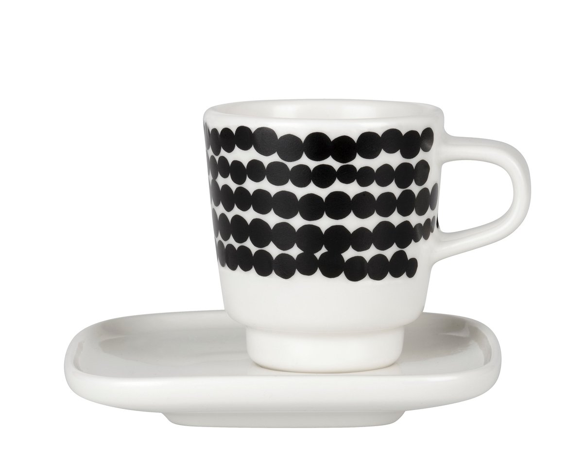 Marimekko Räsymatto espressokop sort-hvid