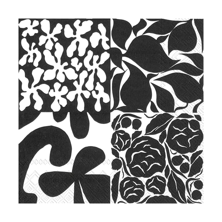 Ruudut serviet 33x33 cm 20-pak - Black - Marimekko