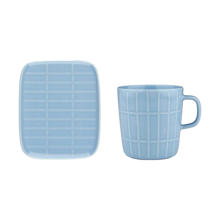 Tiiliskivi kop 40 cl + tallerken 12x15 cm, Light blue Marimekko