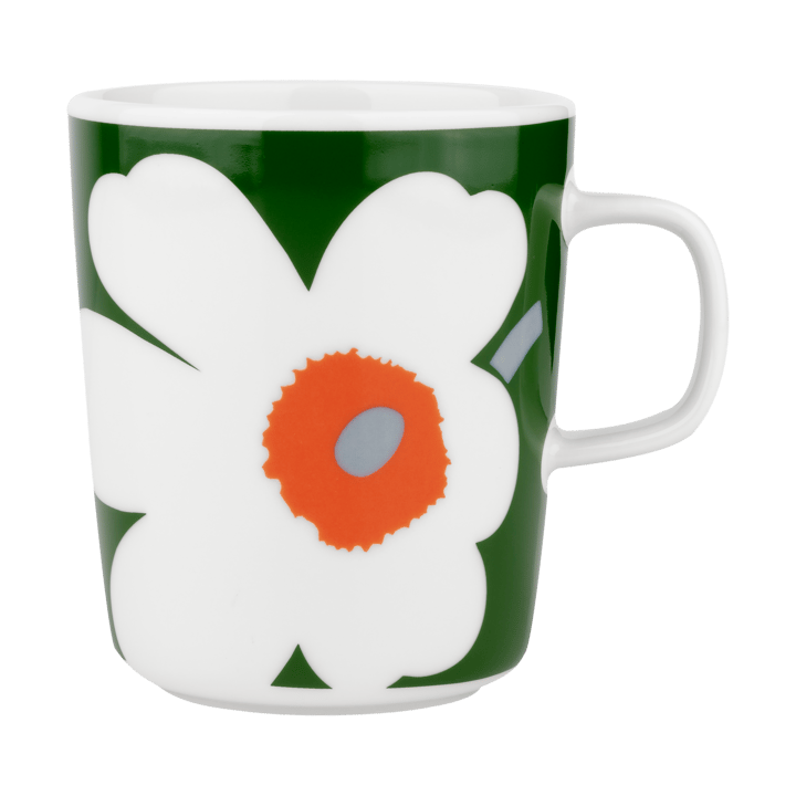 Unikko 60-års jubilæum krus 25 cl, White-green-orange Marimekko