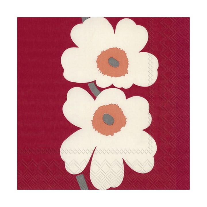 Unikko 60-årsjubilæum serviet 33x33 cm 20-pak - Red - Marimekko