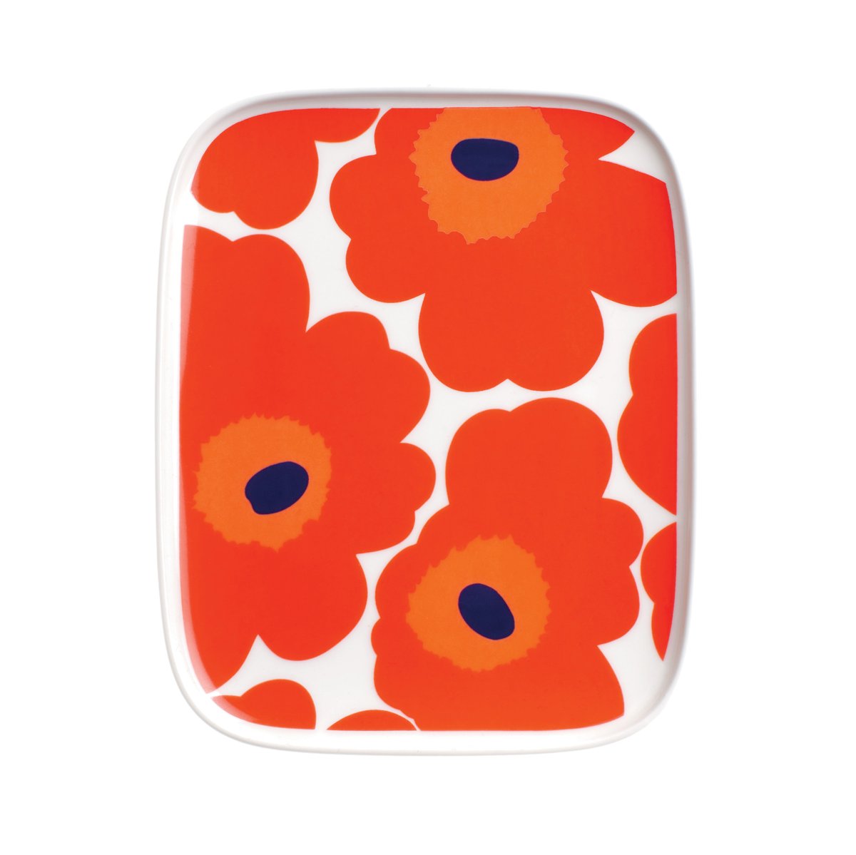 Marimekko Unikko fad 15×12 cm rød-hvid