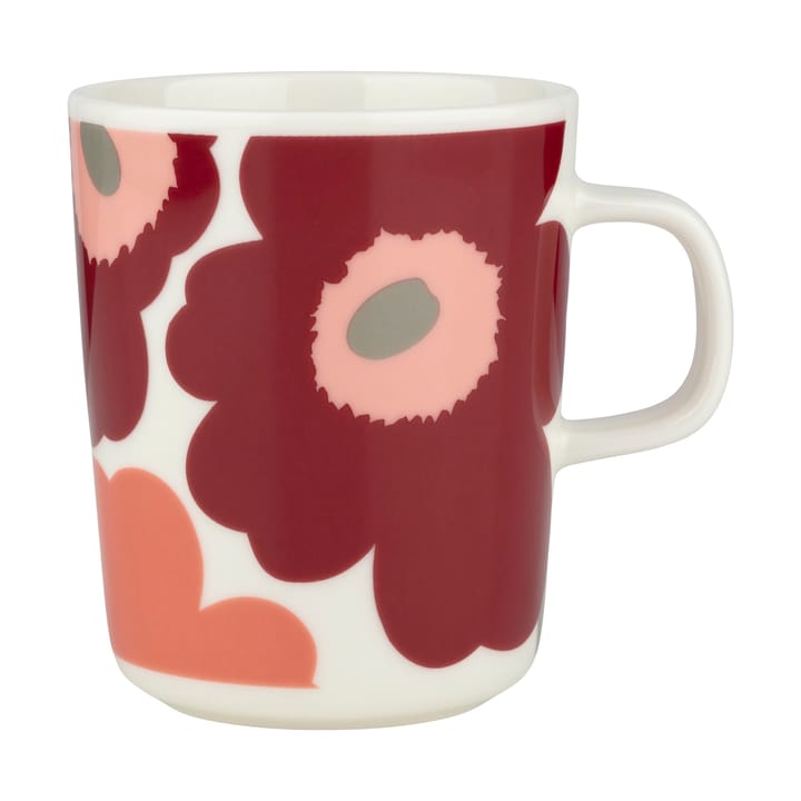 Unikko krus 25 cl - White-dark cherry-salmon red - Marimekko