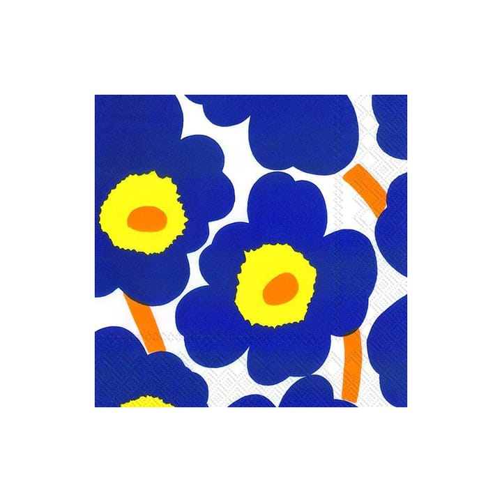 Unikko servietter 33x33 cm 20-pak - Blå/Gul - Marimekko