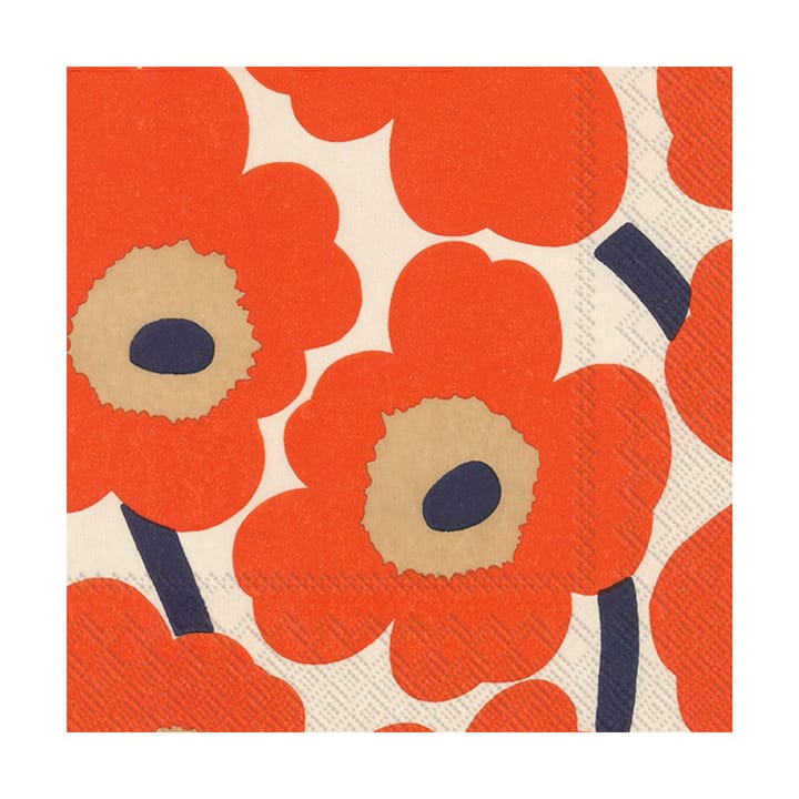 Unikko servietter 33x33 cm 20-pak, Cream-red Marimekko