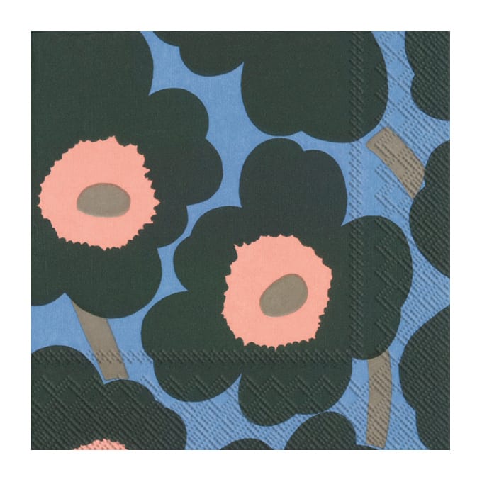 Unikko servietter 33x33 cm 20-pak - Grøn/Blå - Marimekko