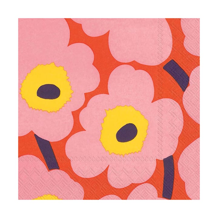 Unikko servietter 33x33 cm 20-pak - Rose-orange - Marimekko