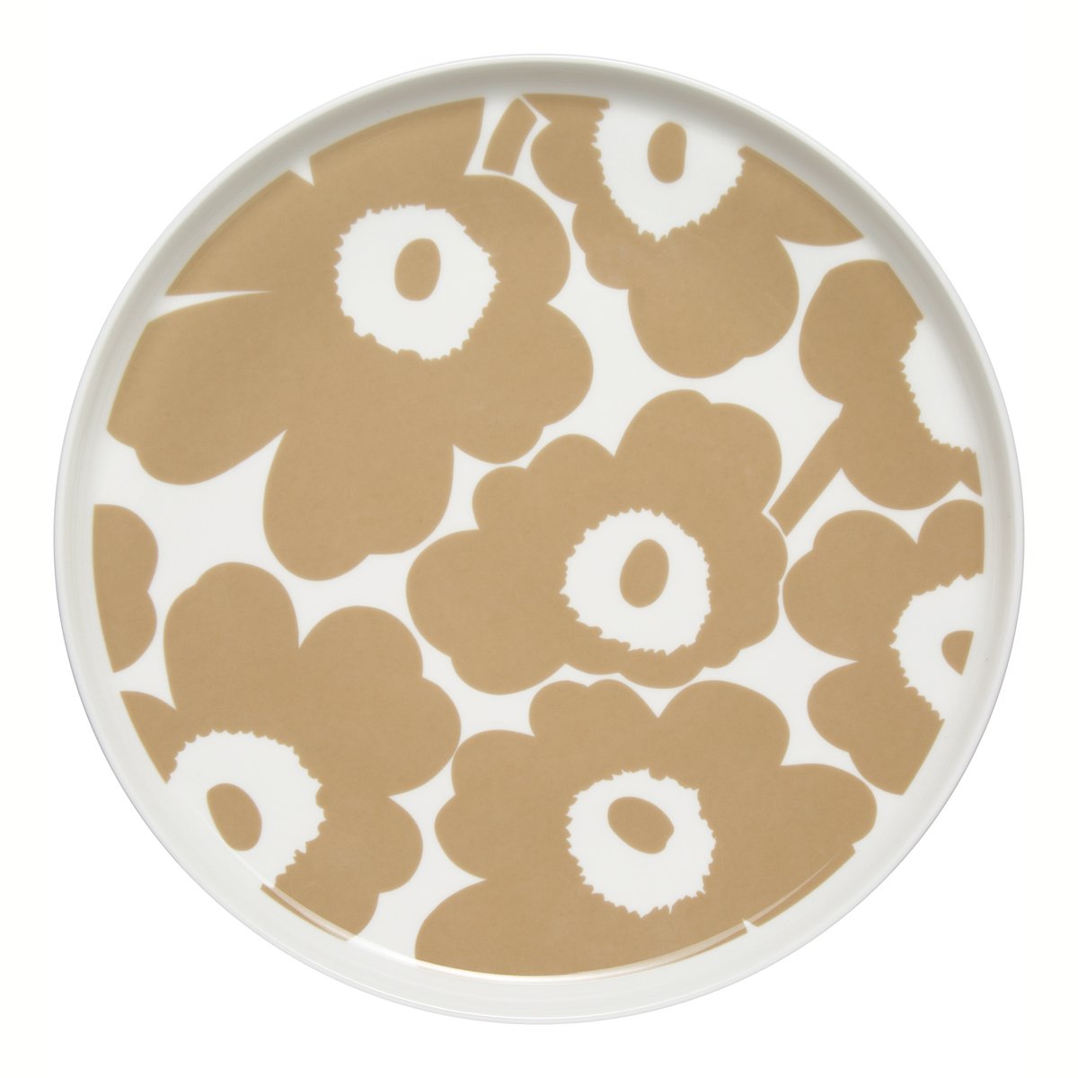 Marimekko Unikko tallerken beige/hvid Ø25 cm