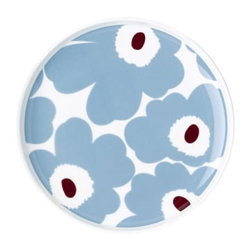 Unikko tallerken hvid/blågrå/vinrød
 - Ø20 cm 
 - Marimekko