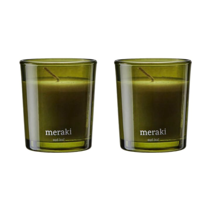 Meraki duftlys 12 timer 2-pak - Oud leaf - Meraki