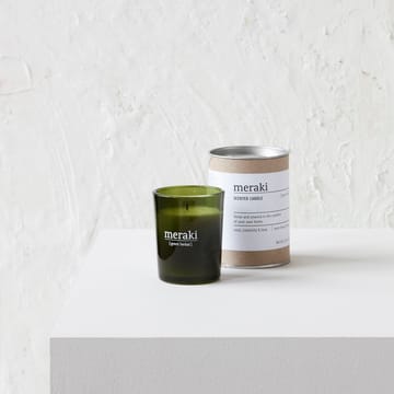 Meraki duftlys grønt glas 12 timer - Green herbal - Meraki