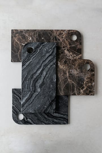 Marble serveringsbakke large 18x38 cm - Black-grey - Mette Ditmer