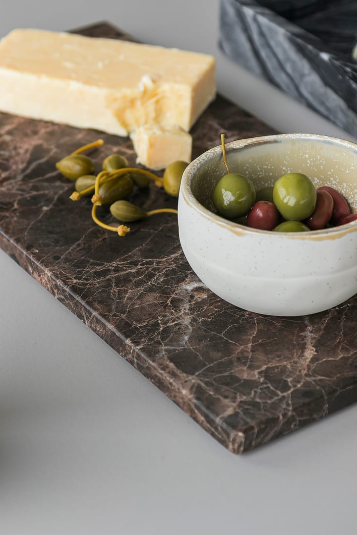 Marble serveringsbakke large 18x38 cm, Brown Mette Ditmer