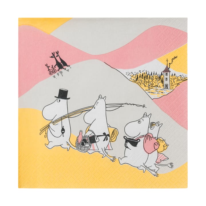 Family Time papirserviet 33x33 cm 20-pak - Flerfarvet - Moomin Arabia