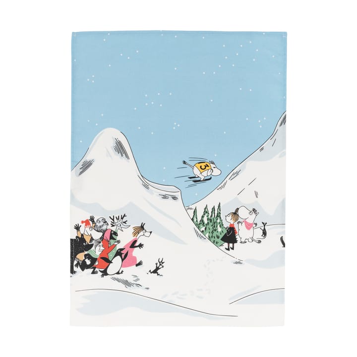 Mumi viskestykke Ski jumping - 50x70 cm - Moomin Arabia