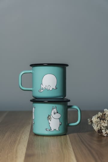 Moomin Retro emaljekrus 37 cl - Mint - Muurla