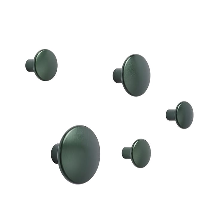 The Dots knager - metal 5 stk, Dark green Muuto