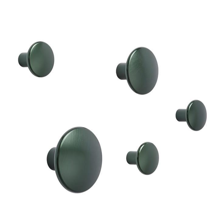 The Dots tøjknage metal 2,7 cm, Dark green Muuto