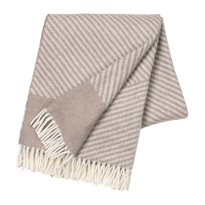 Stripes uldplaid 130x185 cm, Beige NJRD