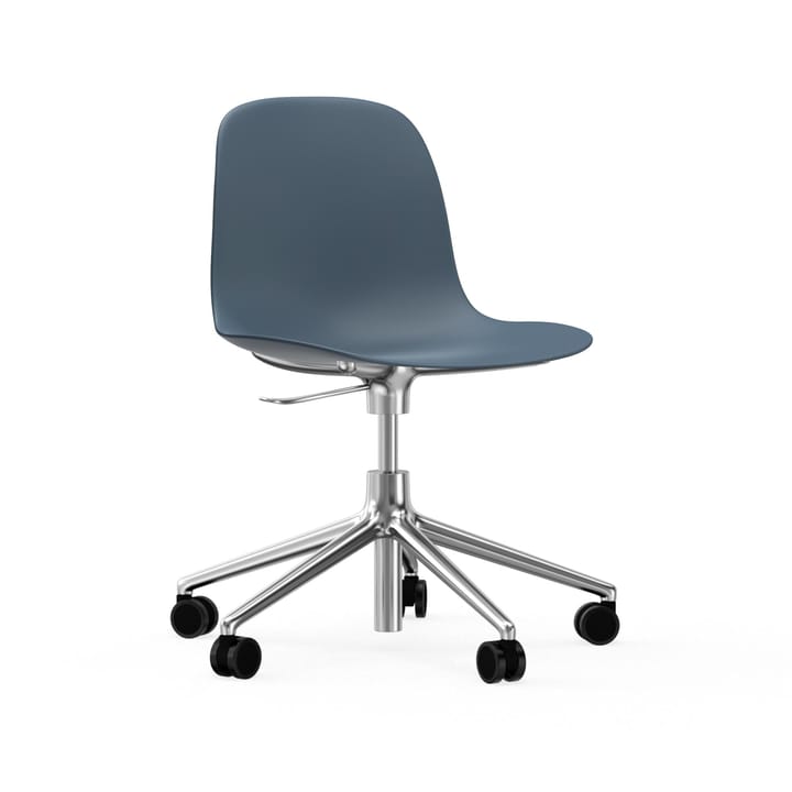 Form chair drejestol, 5W kontorstol, blå, aluminium hjul Normann Copenhagen