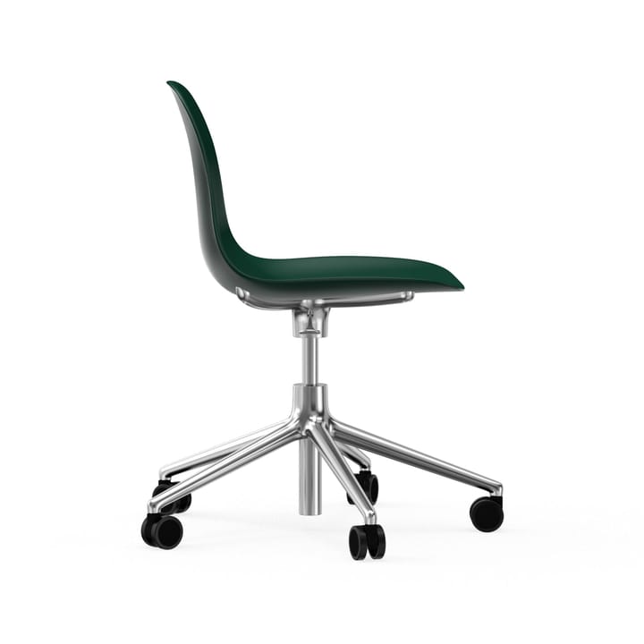 Form chair drejestol, 5W kontorstol, grøn, aluminium, hjul Normann Copenhagen