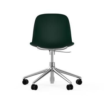 Form chair drejestol, 5W kontorstol - grøn, aluminium, hjul - Normann Copenhagen