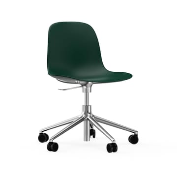 Form chair drejestol, 5W kontorstol - grøn, aluminium, hjul - Normann Copenhagen