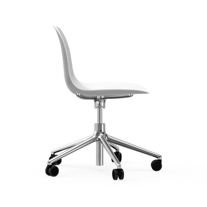 Form chair drejestol, 5W kontorstol, hvid, aluminium, hjul Normann Copenhagen