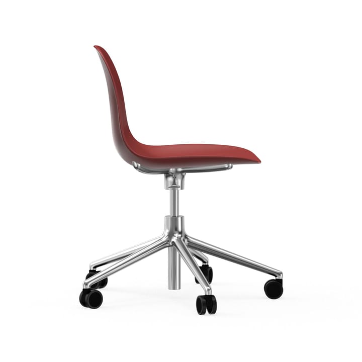 Form chair drejestol, 5W kontorstol, rød, aluminium, hjul Normann Copenhagen