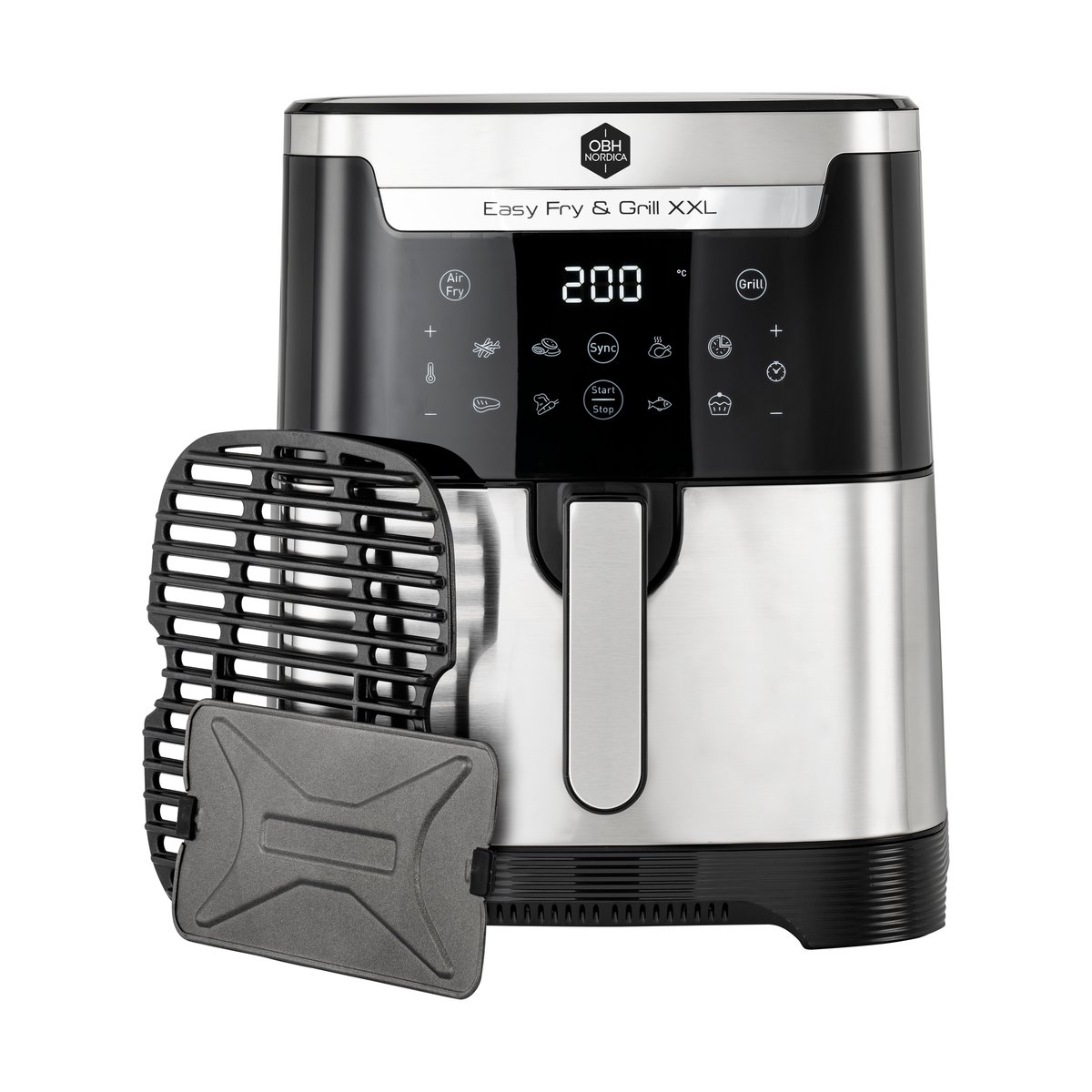 OBH Nordica Easy Fry & Grill XXL 2-in-1 airfryer Rustfrit stål