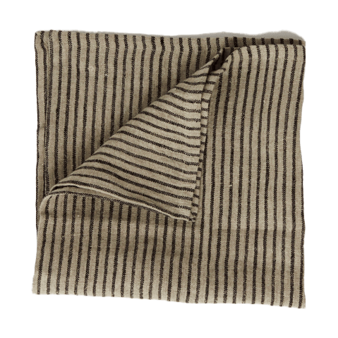 Stripe linned serviet 45x45 cm, Sort-sand Olsson & Jensen