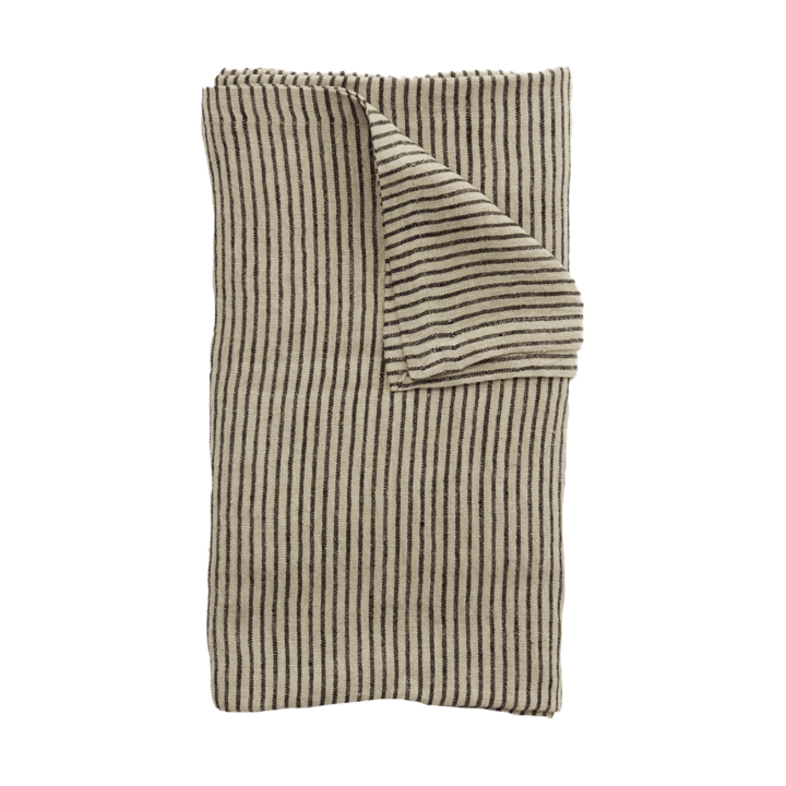 Stripe linneddug 150x300 cm, Sort-sand Olsson & Jensen