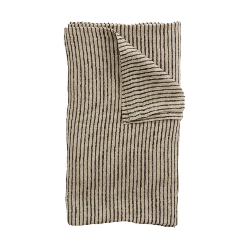 Olsson & Jensen Stripe linneddug 150×300 cm Sort-sand