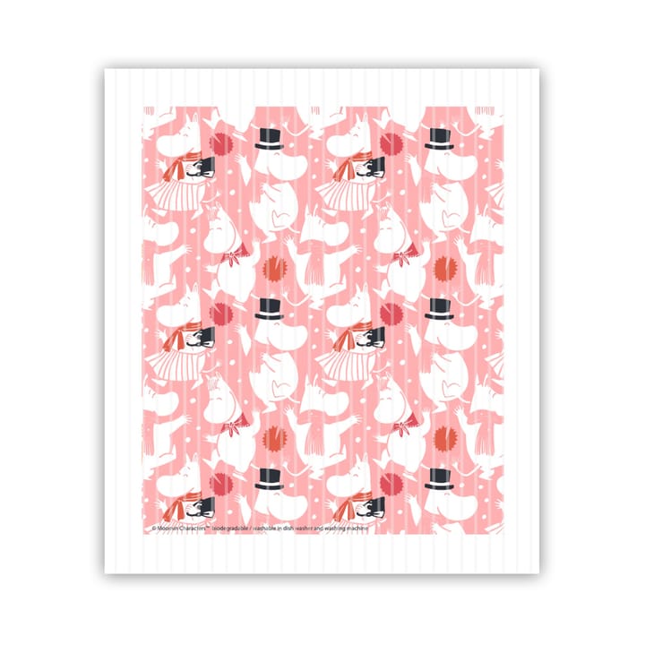 Moomin celebration karklud 17x14,5 cm - Hvid-lyserød - Opto Design