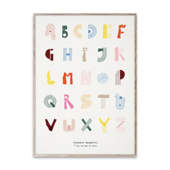 Alphabet Spaghetti ENG Multi-colour plakat , 50x70 cm Paper Collective