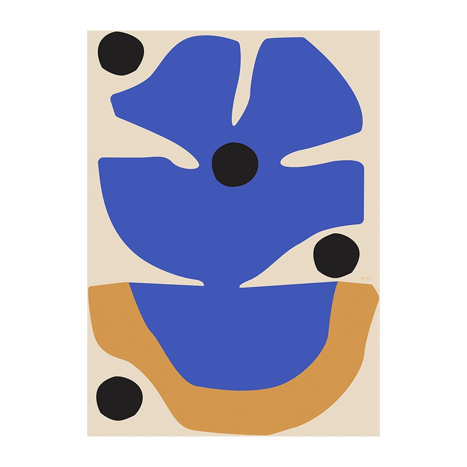 Paper Collective Flor Azul plakat 30×40 cm