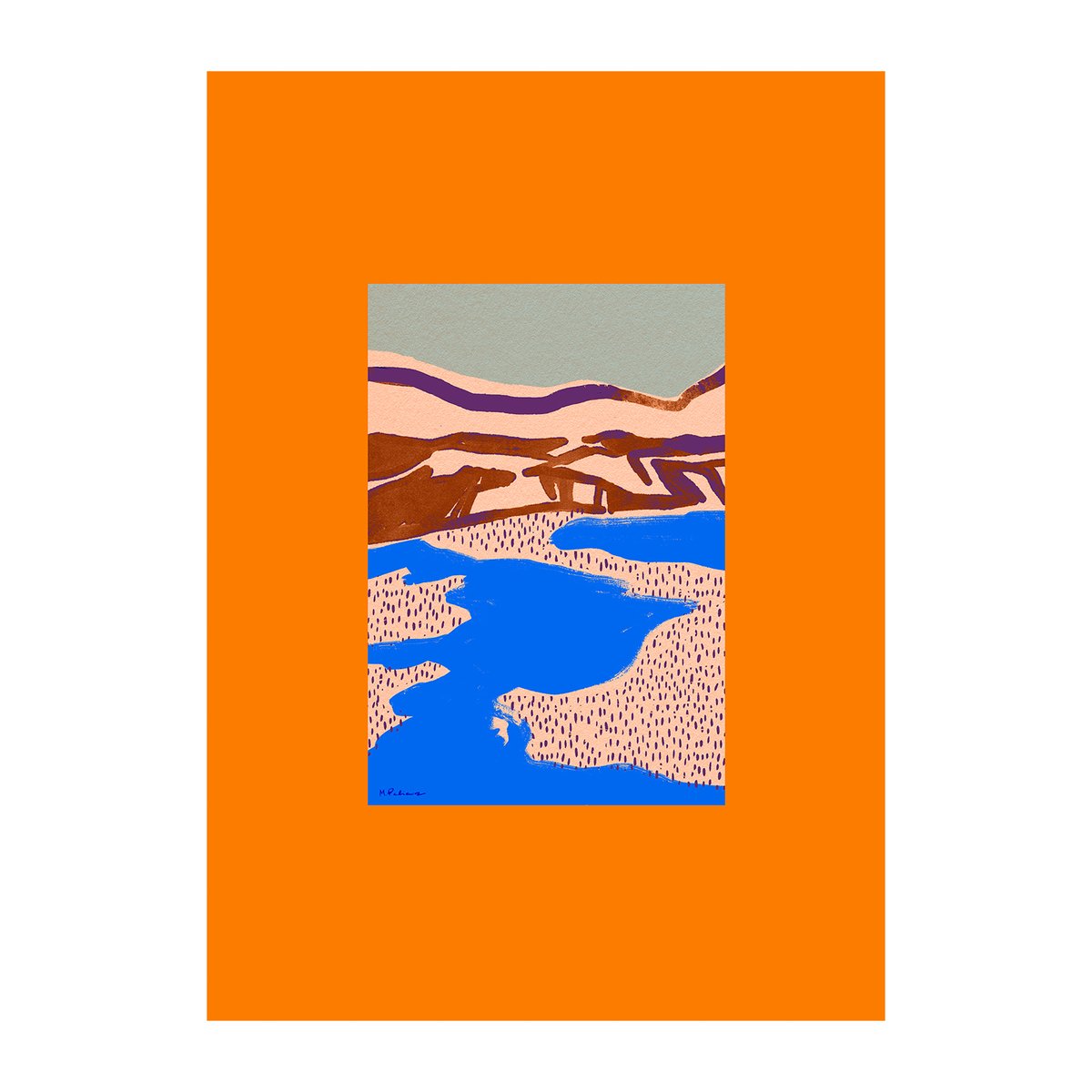 Paper Collective Orange Landscape plakat 30×40 cm