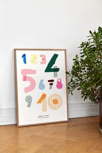 Spaghetti Numbers plakat - 50x70 cm - Paper Collective