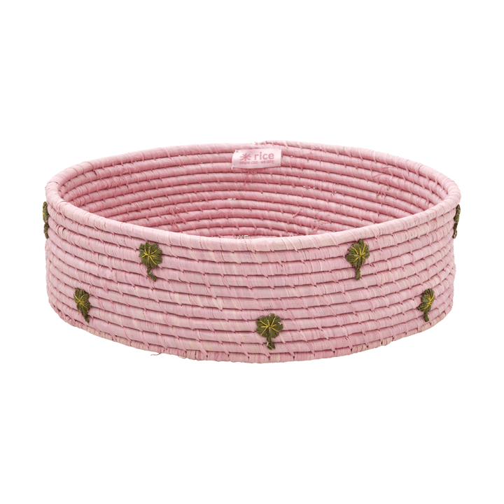 Rice raffia opbevaringskurv lav Ø35 cm, Pink RICE