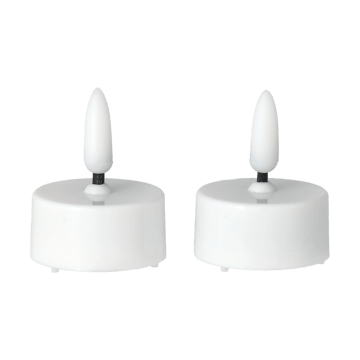 Bright fyrfadslys LED 3,8 cm 2-pak - White - Scandi Essentials